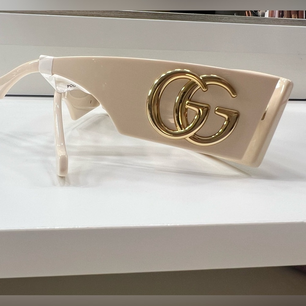 Gucci Gold Cream Sunglasses Luxury Accessories